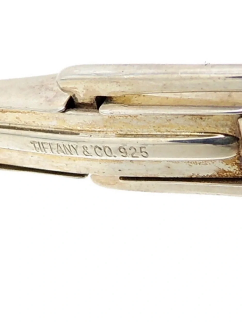 Tiffany & Co. Silver-Tone Striped Round Cufflinks